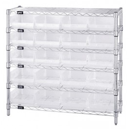 Clear Plastic Storage Bin Wire Shelving System