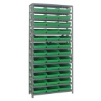 Steel Shelving Storage Shelf Bin Unit - Green