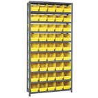 Plastic Storage Bin Steel Shelving System Yellow