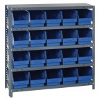 Blue Plastic Storage Bin Steel Shelving Systems