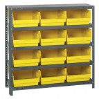 Yellow Plastic Storage Bin Steel Shelving Systems