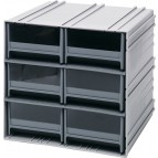 Interlocking Storage Cabinet with Drawers Gray