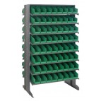 Sloped Shelving Pick Racks with Bins Green