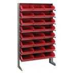Single Sided Pick Rack with Bins - Red