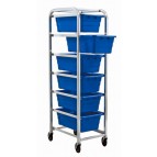 Tub Rack with 6 Blue Tubs
