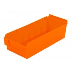 Shelfbox 300 Orange Plastic Slatwall Bins
