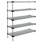 Galvanized Steel 5-Solid Shelf Add-On Unit - AD74-1860SG-5