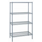 Gray Epoxy 4-Shelf Wire Unit