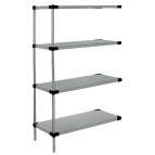Stainless Steel 4-Solid Shelf Add-On Unit - WRSAD4-54-2136SS