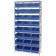 Wire Shelving Unit with Blue Plastic Storage Bins