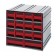 Interlocking Cabinet with Red Drawers