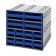 Interlocking Cabinet with Blue Storage Drawers