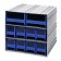 Interlocking Storage Cabinet with Blue Bins