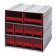 Interlocking Storage Cabinet with Red Bins