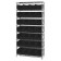 Wire Shelving Unit with Black Storage Bins