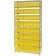 Wire Shelving Unit with Yellow Plastic Storage Bins