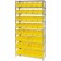 Wire Shelving Unit with Yellow Plastic Storage Bins
