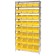 Wire Shelving Unit with Yellow Plastic Storage Bins