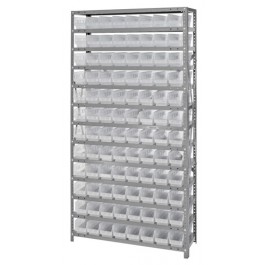 Clear Plastic Storage Bin Steel Shelving System