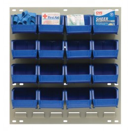 Plastic Storage Bin Louvered Panel System Blue