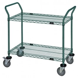 2-Shelf Black Wire Shelving Utility Cart