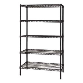 WR63-1424BK-5 Black Epoxy Wire Shelving Starter Kit