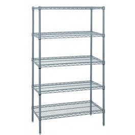 Gray Epoxy Wire Shelving 5-Shelf Starter Kit