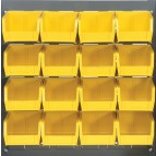 Wall Mount Louvered Panel with Bins - Yellow