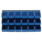 Green Plastic Bins on Louvered Panel