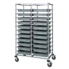 Gray Plastic Bin Transport Cart