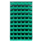 Wall Louvered Panel with Plastic Bins - Green