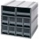 Interlocking Storage Cabinet with Gray Bins