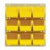 Louvered Panel System with Yellow Plastic Bins