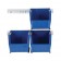 Blue Plastic Storage Bin with Rails