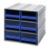 Interlocking Storage Cabinet with Drawers Blue