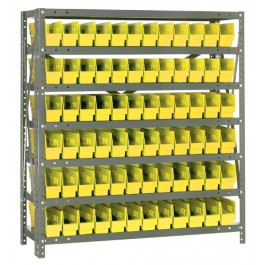 Plastic Storage Bin Steel Shelving Center - Yellow