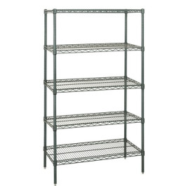Green Epoxy Wire Shelving Unit