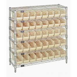 Plastic Storage Bin Wire Shelving Units Ivory