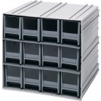 Interlocking Storage Cabinet with Gray Drawers