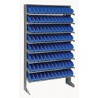 Single Sided Pick Rack with Bins - Blue