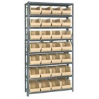 Plastic Storage Bin Steel Shelving System Ivory