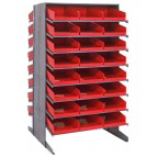 Plastic Storage Bin Sloped Shelving Pick Rack Red