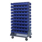 Blue Plastic Storage Bins Louvered Panel Rack Systems