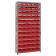 Red Plastic Storage Bin Unit