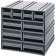 Interlocking Storage Cabinet with Drawers Gray