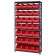 Plastic Storage Bin Steel Shelving System Red