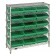 Plastic Storage Bin Wire Shelving Units Green