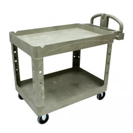 2-Shelf Utility Cart w/Lipped Shelf