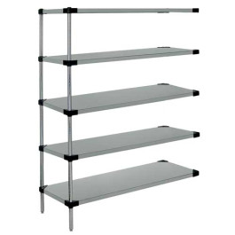 Galvanized Steel 5-Solid Shelf Add-On Unit - AD86-1460SG-5