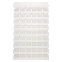 Oyster White Louvered Panel with Clear Bins